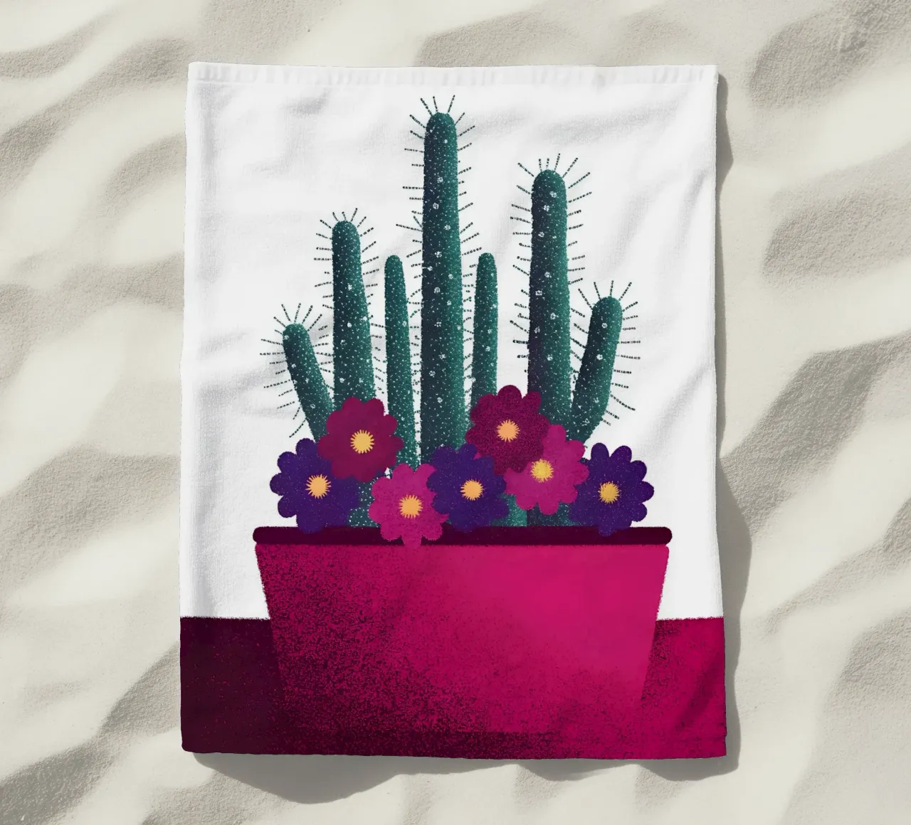 Cactus Flower beach towel by SOUL SHOP