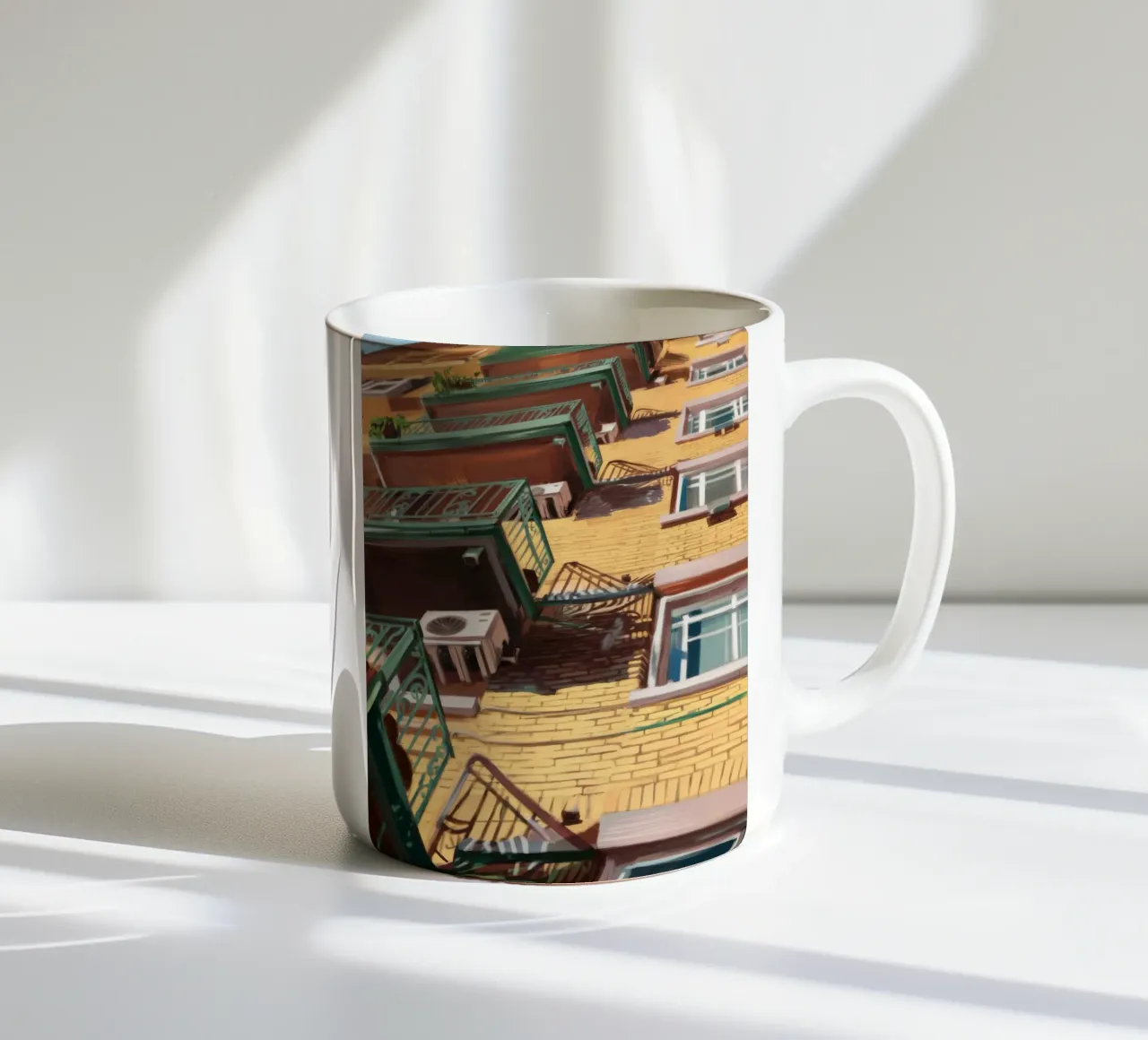 Fughe d'incendio in città tazza in ceramica da Silk Palette