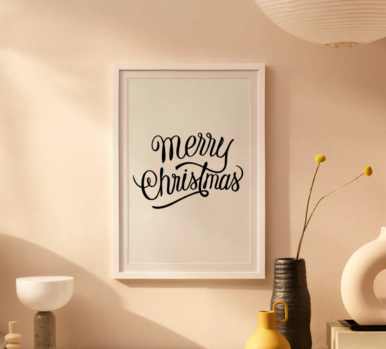 Vintage Holidays Merry 2 poster met houten frame van Monika Strigel