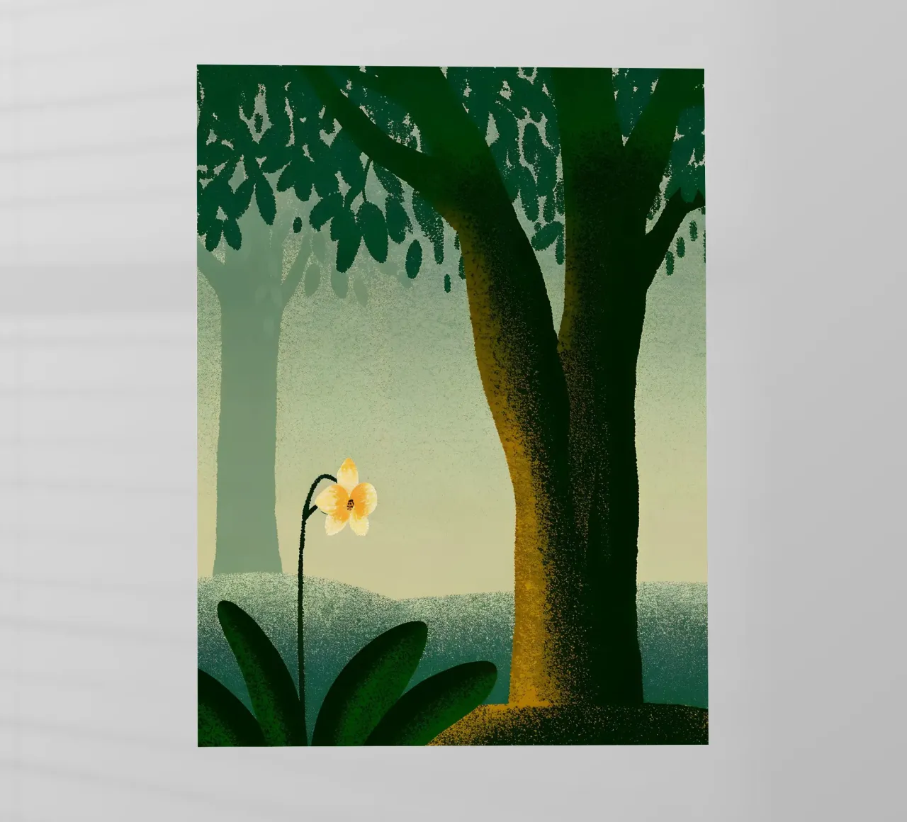 Vue sur les jardins et les arbres film rétro-éclairé de SOUL SHOP