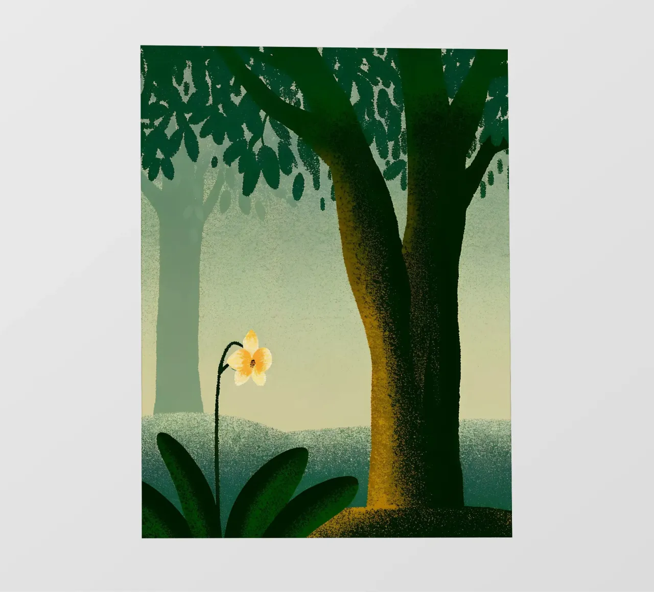 Vue sur les jardins et les arbres film rétro-éclairé de SOUL SHOP