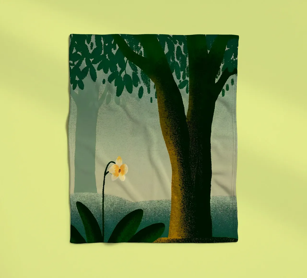 Garden and Tree View fleece blanket by SOUL SHOP