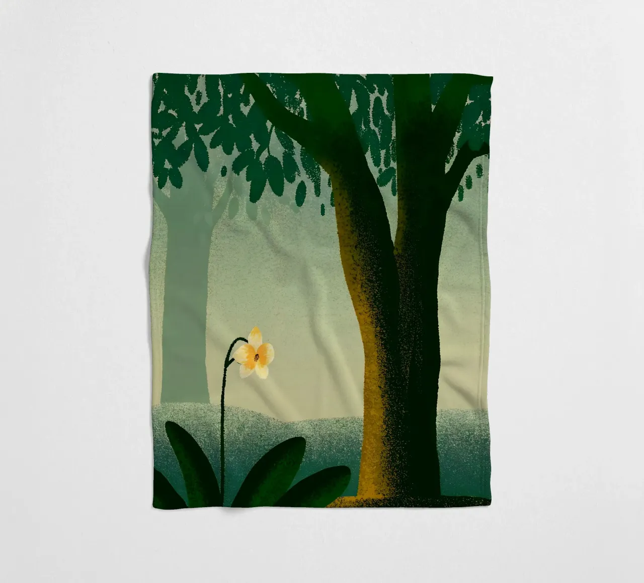 Garden and Tree View fleece blanket by SOUL SHOP