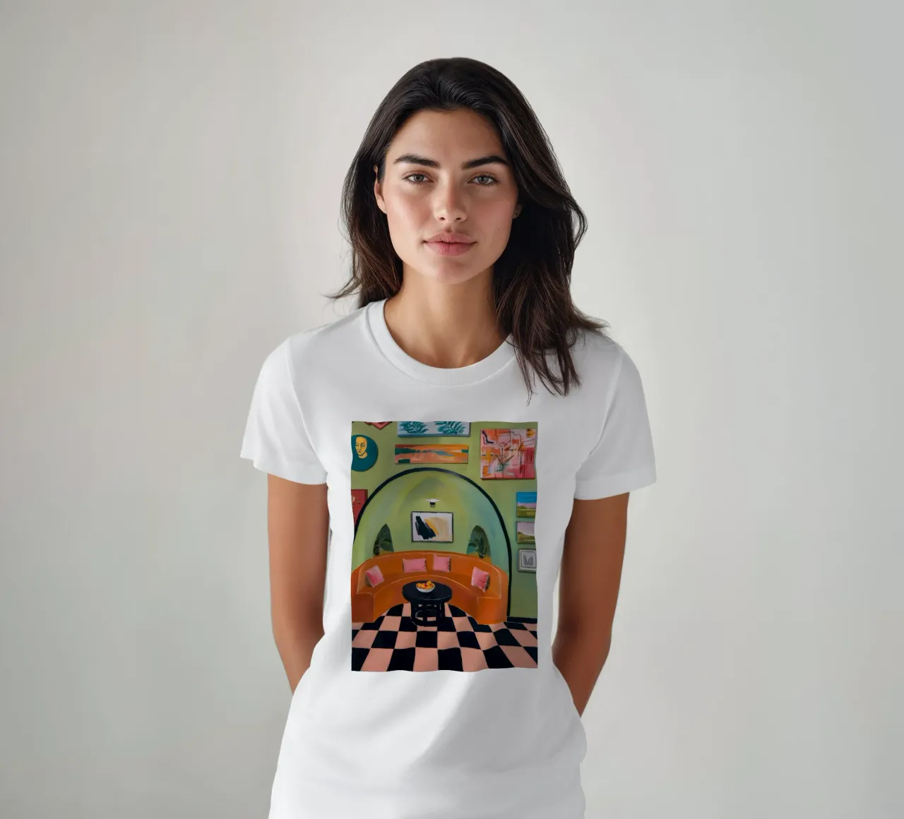 Agrumi a scacchiera t-shirt da Opal Strokes