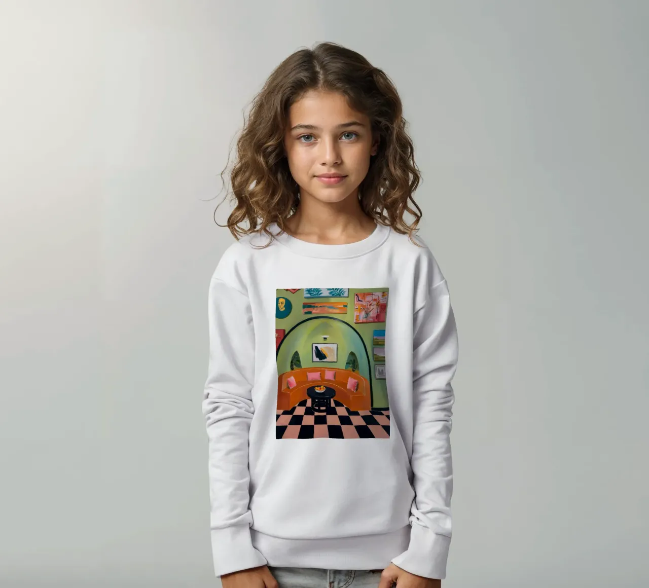 Agrumi a scacchiera felpa bambino da Opal Strokes