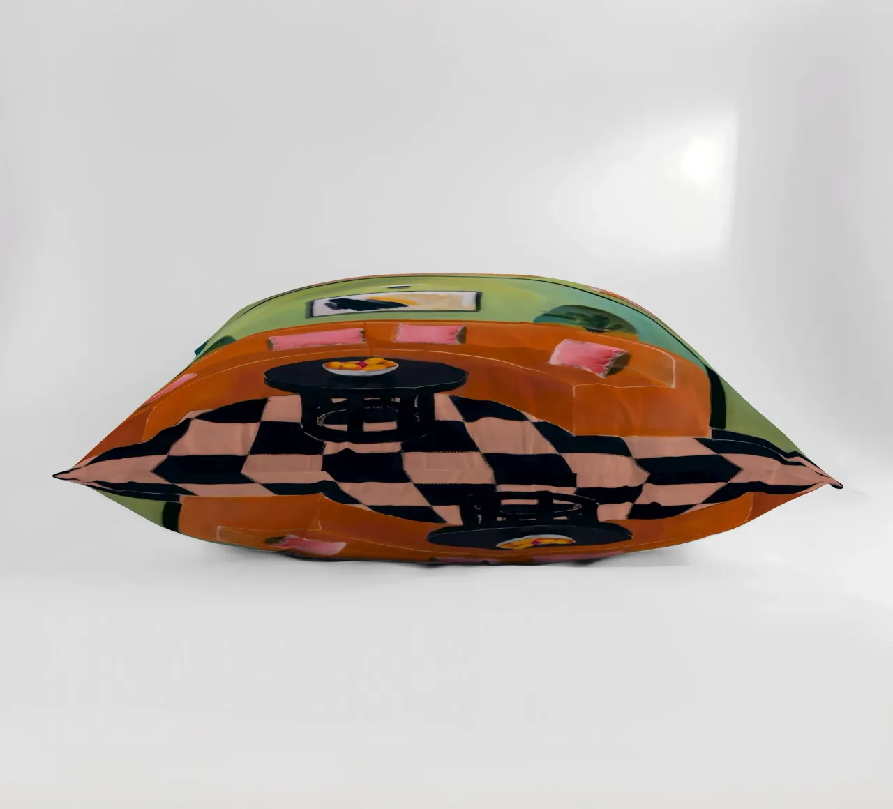Agrumi a scacchiera cuscino da Opal Strokes