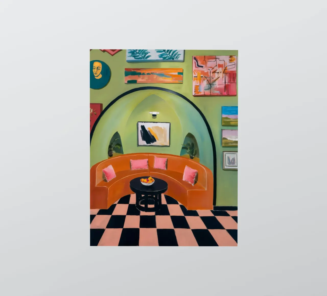 Checkered Citrus Haven Sticker von Opal Strokes