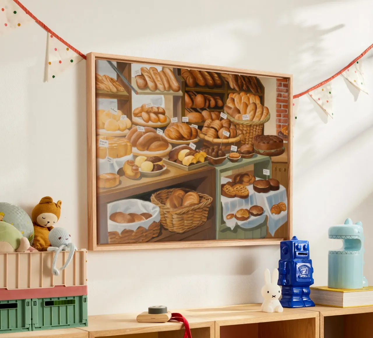 Ambachtelijk brood in overvloed canvas met Baklijst van Silk Palette