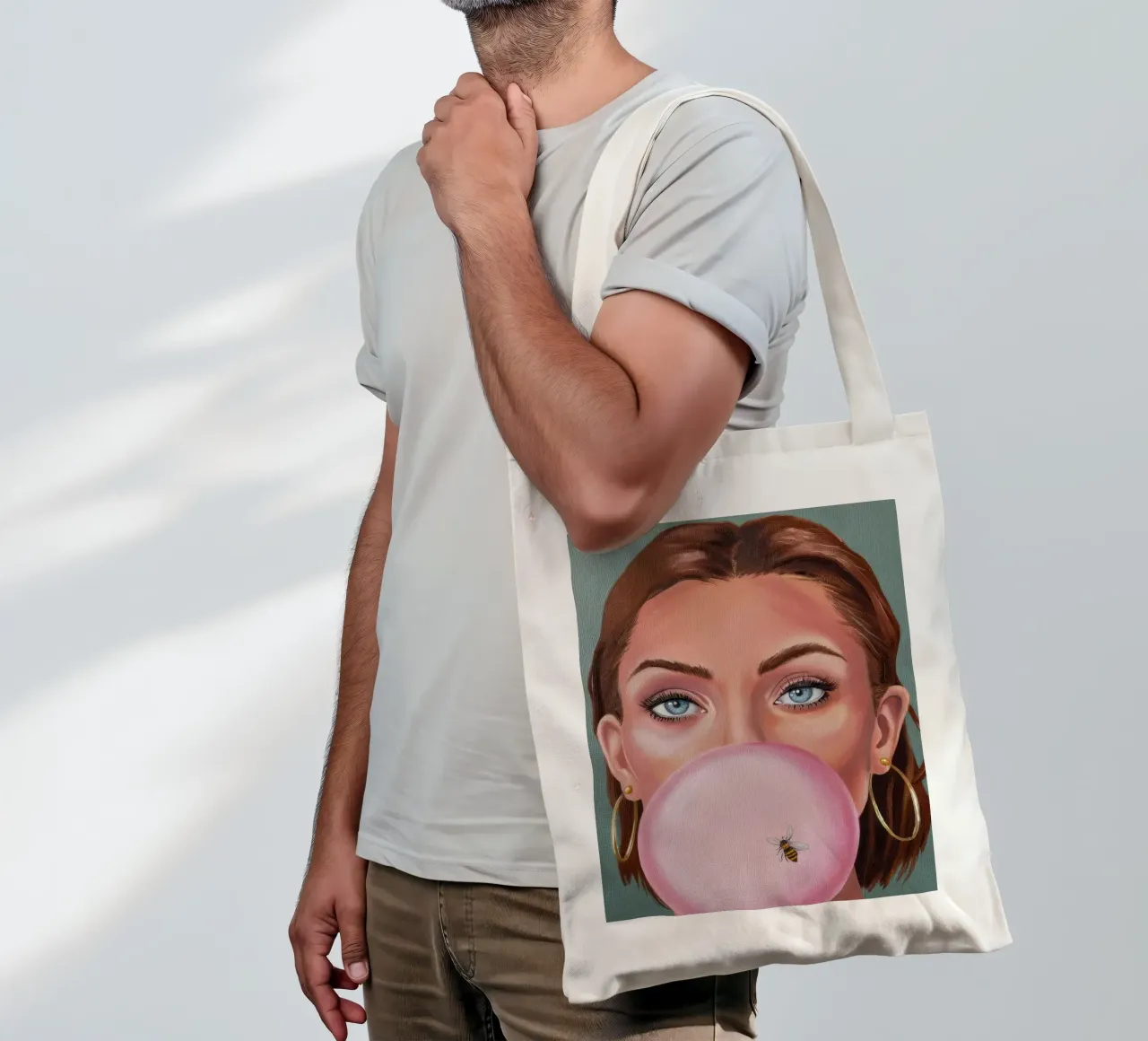 Sguardo Azzurro Pop borsa in juta da Infinite Chroma