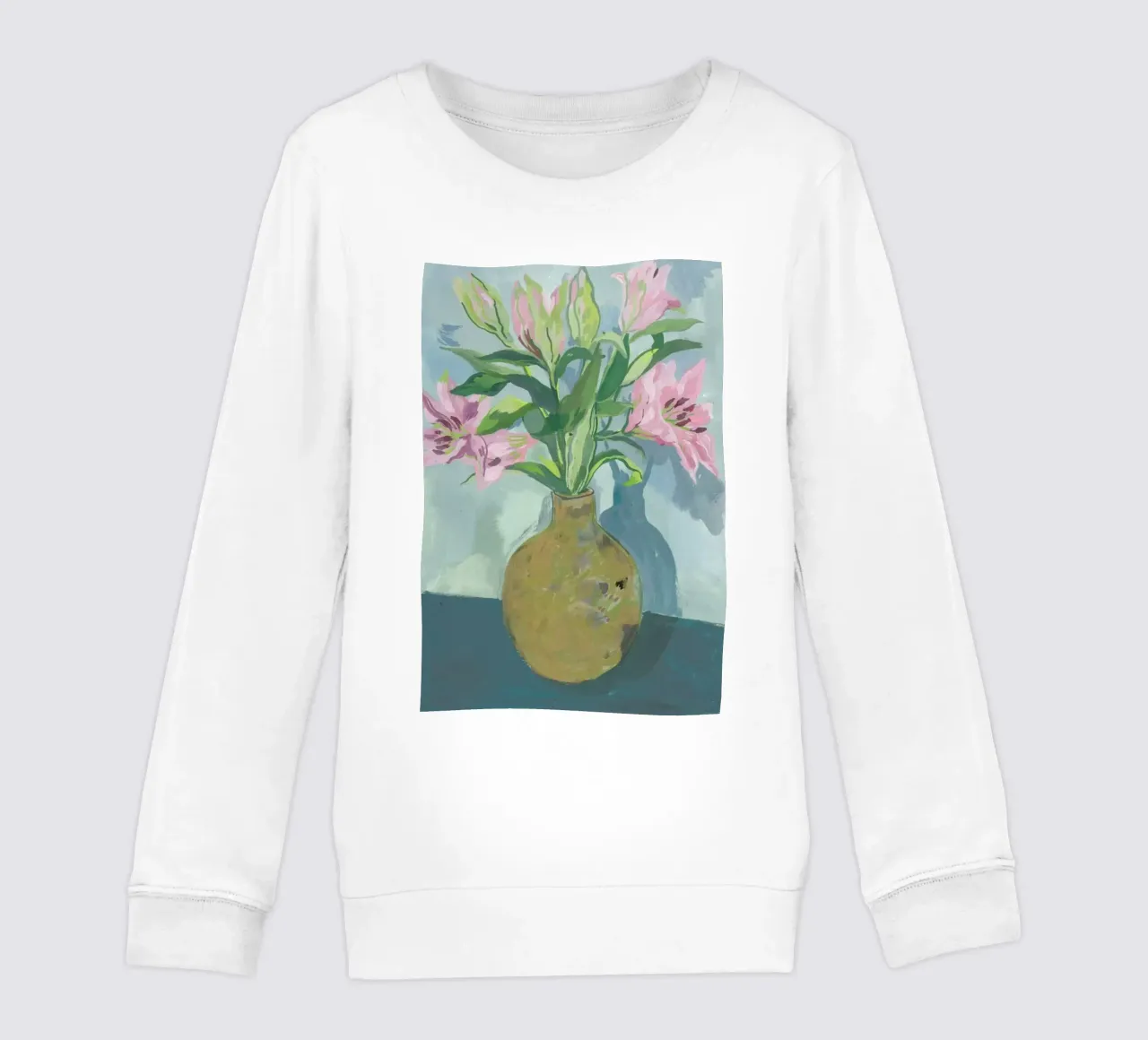 Gold Vase Of Lillies felpa bambino da Sonia Brittain