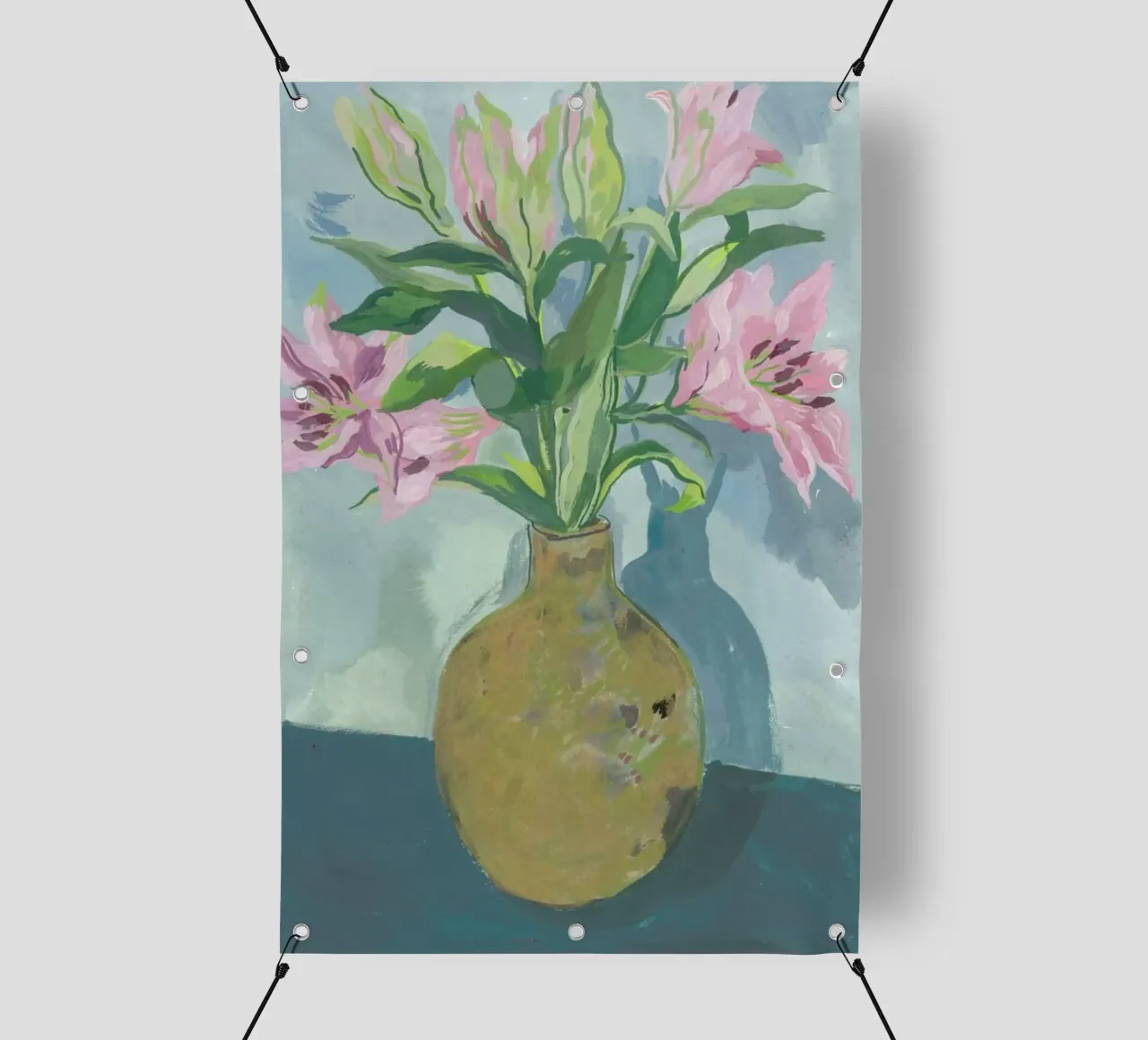 Gold Vase Of Lillies telo in pvc da Sonia Brittain