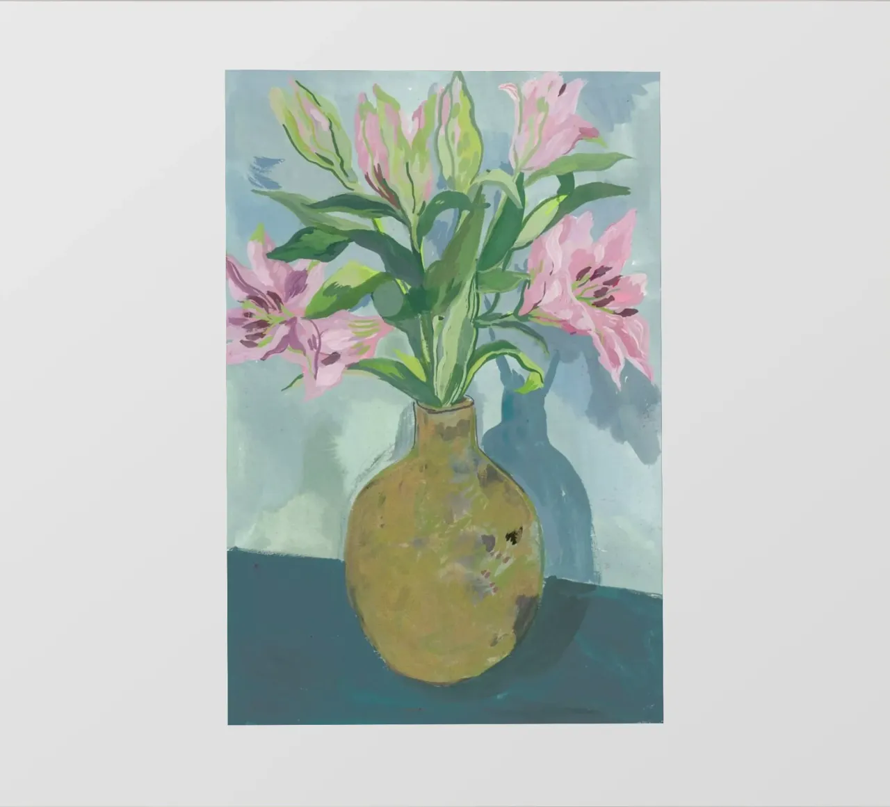 Gold Vase Of Lillies telo in pvc da Sonia Brittain