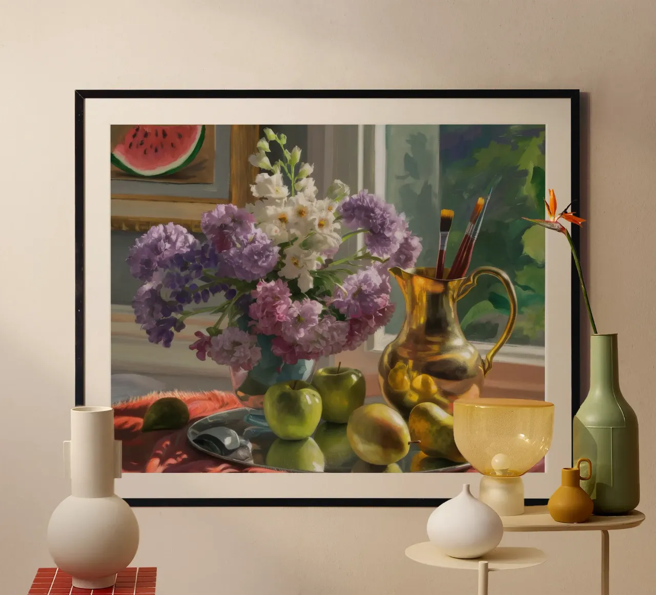 Cosecha de flores de ventana poster de Celestial Harmony