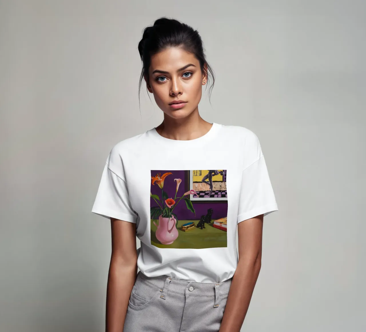 Cerise Lily Canines t-shirt da Opal Strokes