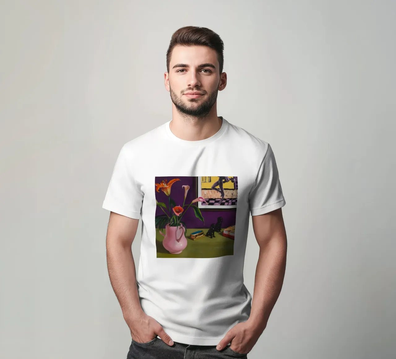 Cerise Lily Canines t-shirt da Opal Strokes