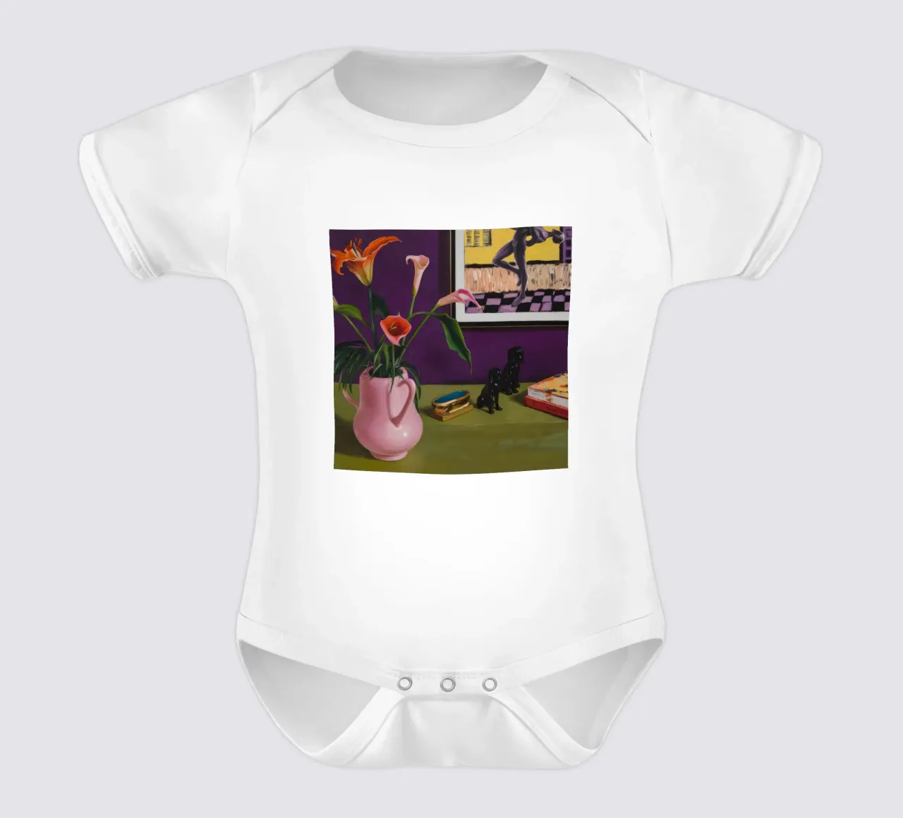 Cerise Lily Canines body neonato maniche corte da Opal Strokes