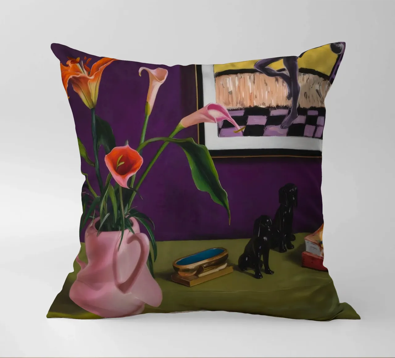 Cerise Lily Canines cuscino da Opal Strokes