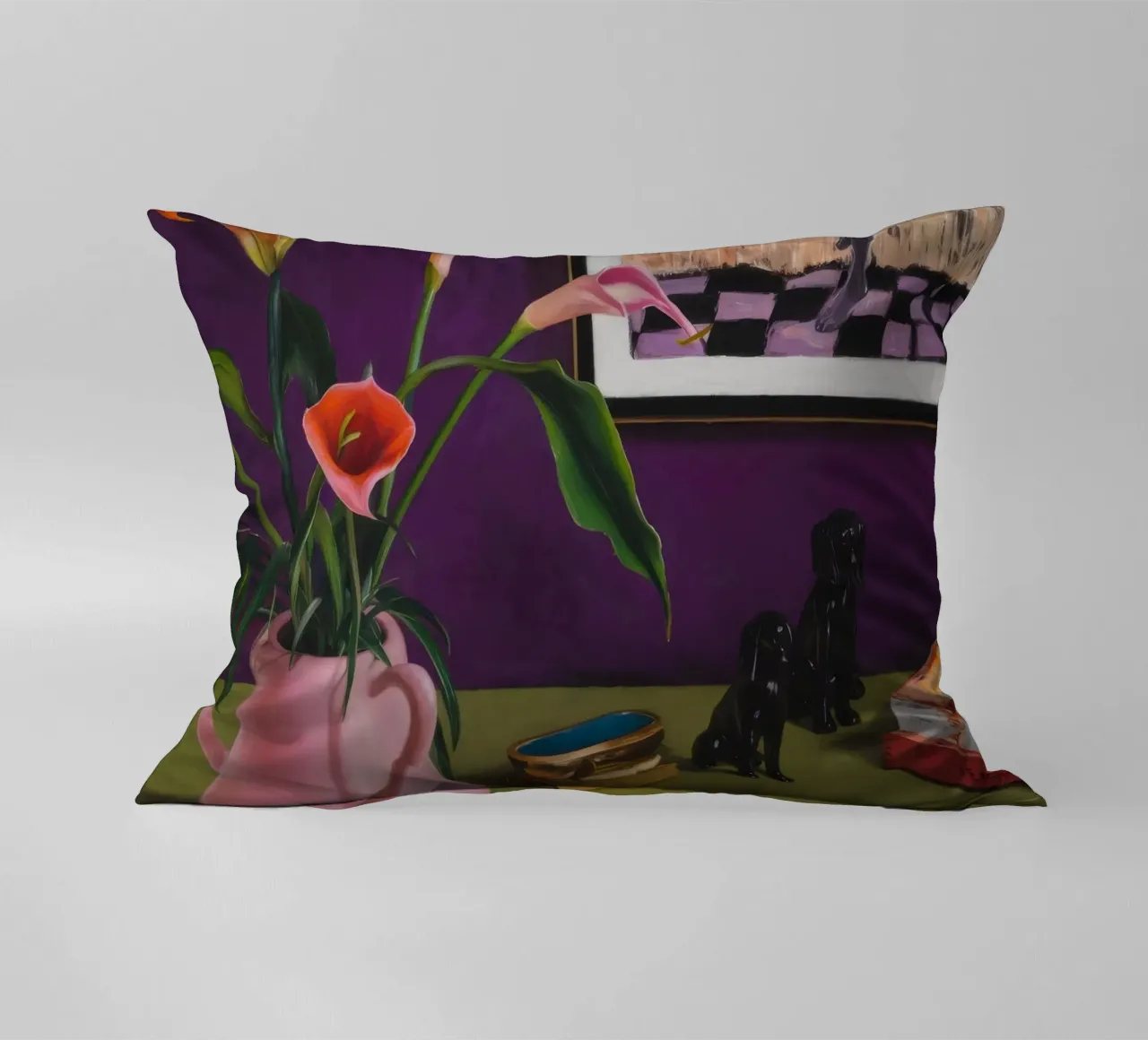 Cerise Lily Canines cuscino da Opal Strokes