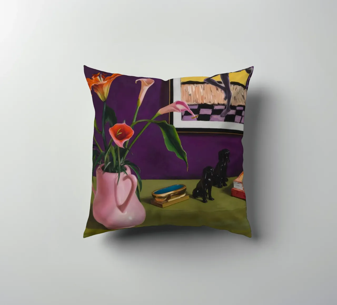 Cerise Lily Canines cuscino da Opal Strokes