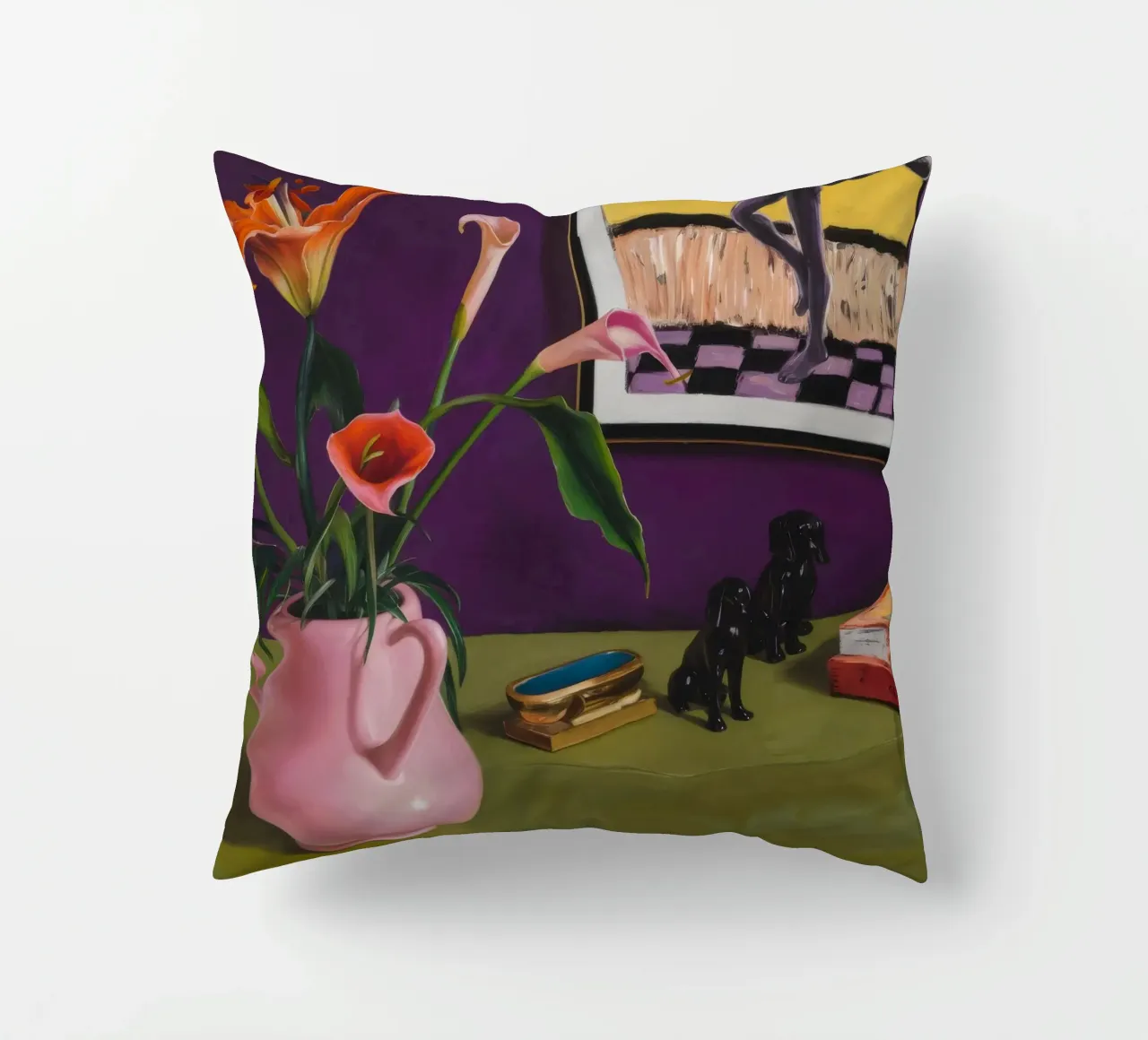 Cerise Lily Canines cuscino da Opal Strokes