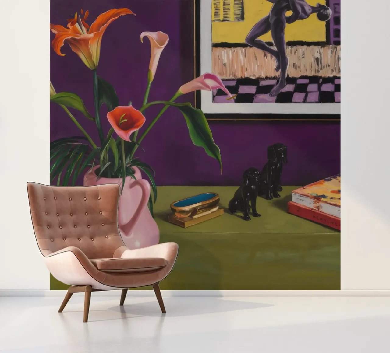 Cerise Lily Canines Fototapete von Opal Strokes