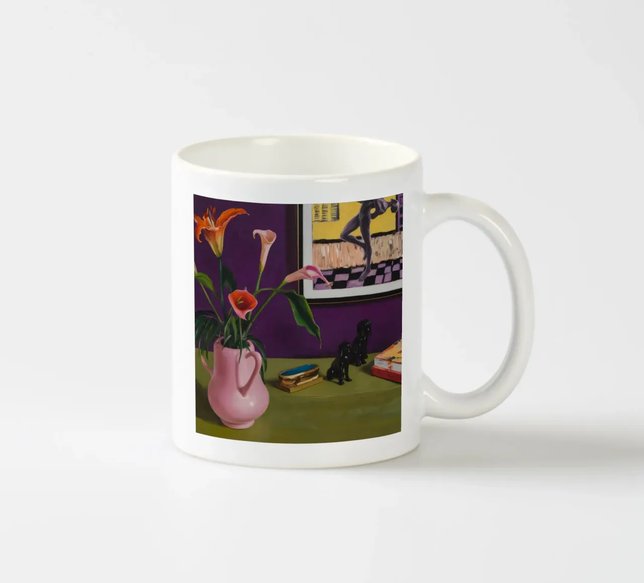 Cerise Lily Canines tazza in ceramica da Opal Strokes