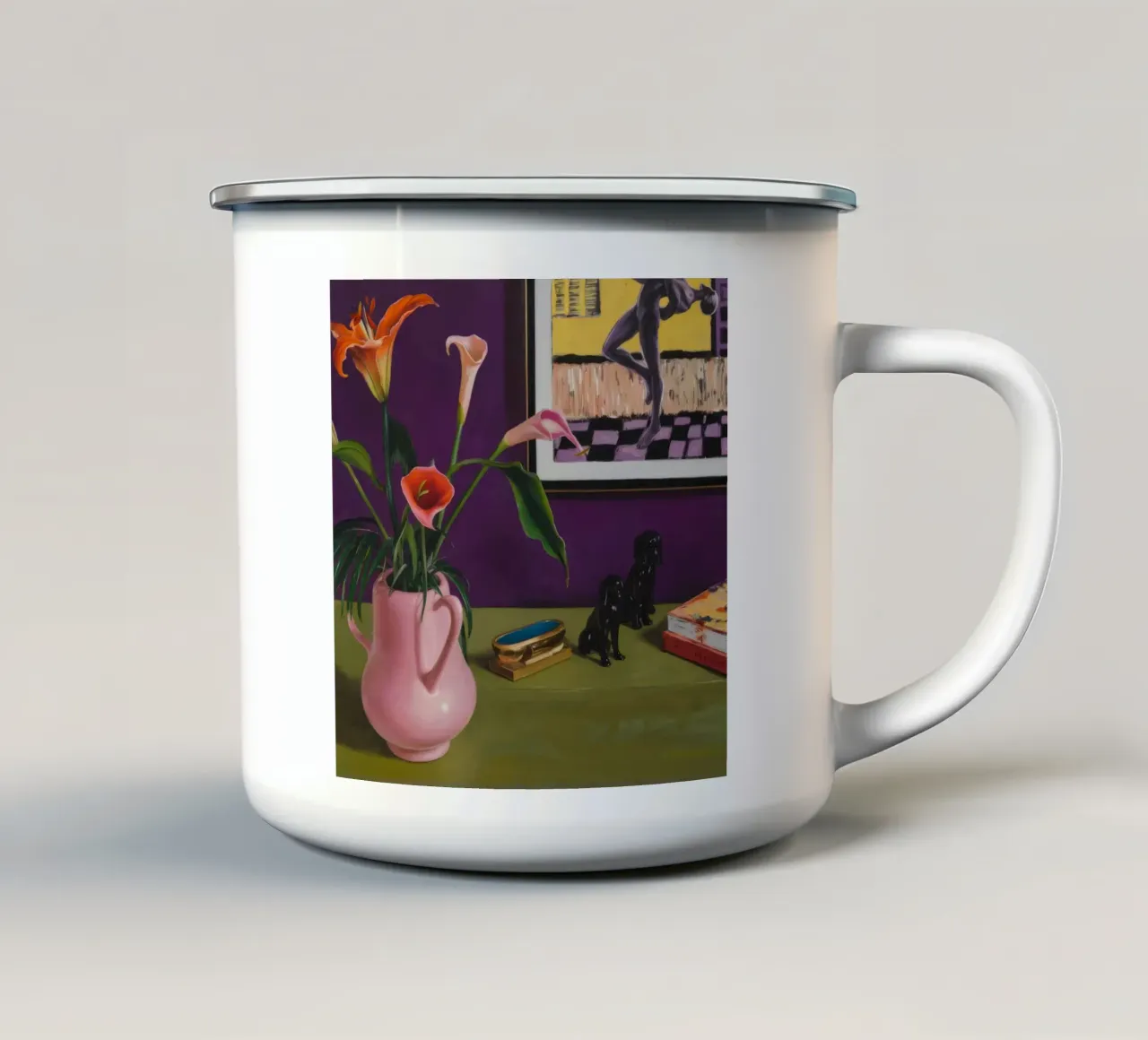 Cerise Lily Canines tazza in smalto da Opal Strokes