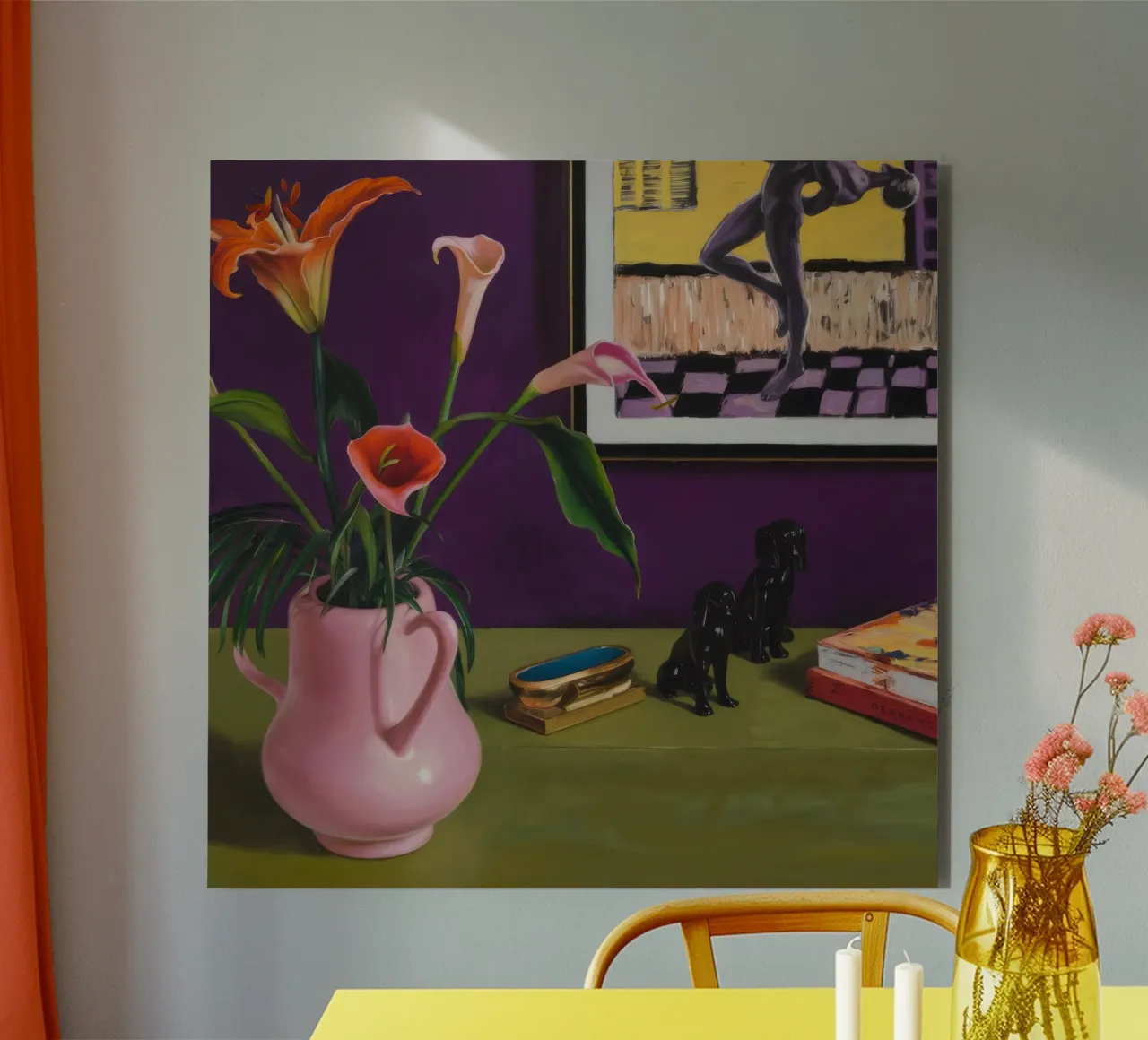 Cerise Lily Canines alluminio dibond da Opal Strokes