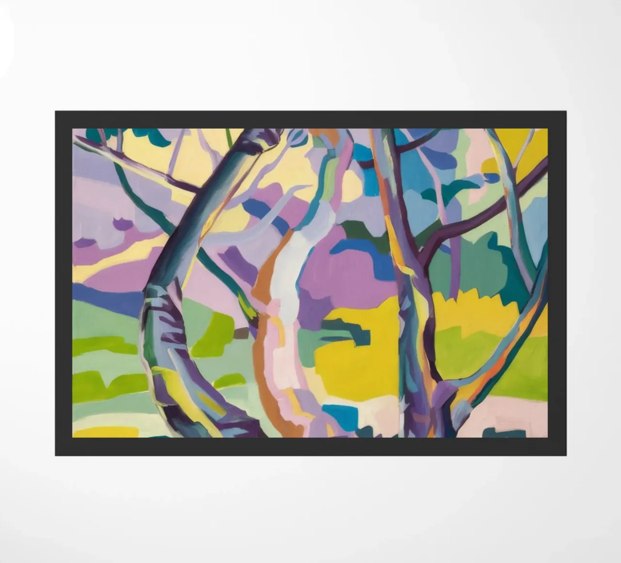 Cubist Tree Symphony doormat by Dream Spectrum