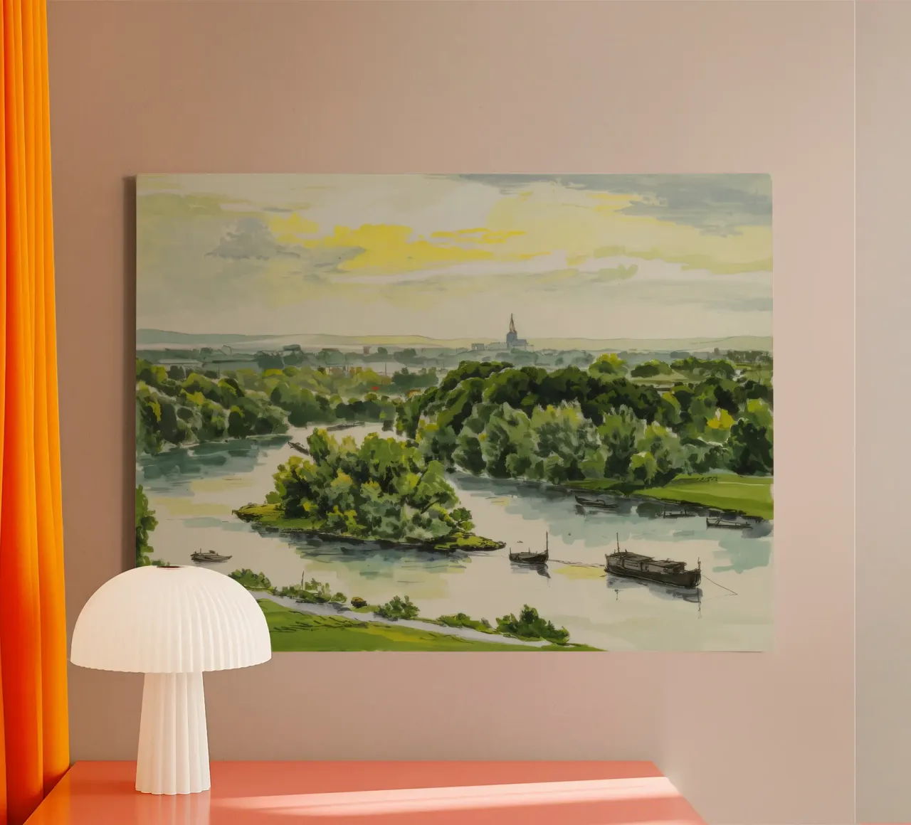 Panorama della valle del fiume tela con Cornice a cassetta da Silk Palette