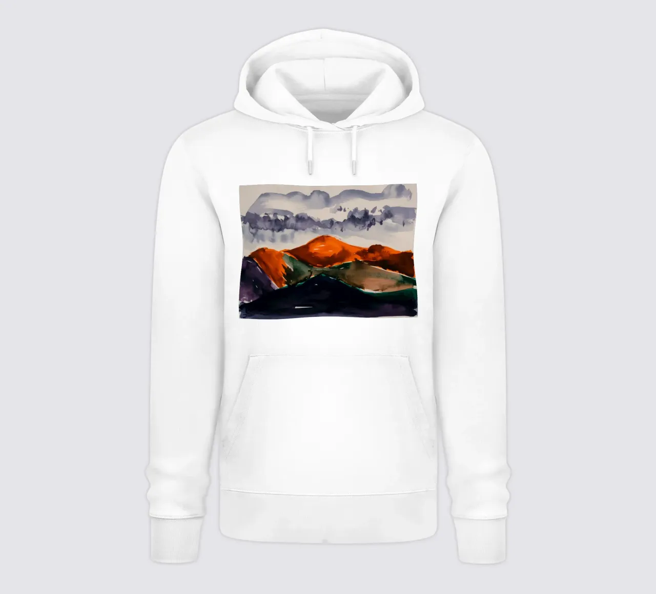 Acquerello Mountain Mood felpa con cappuccio da Silk Palette