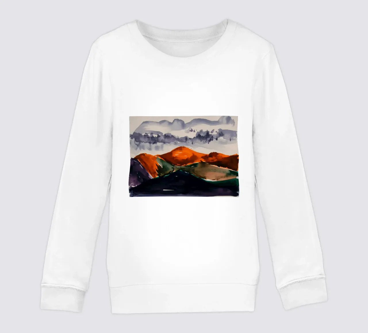 Acquerello Mountain Mood felpa bambino da Silk Palette