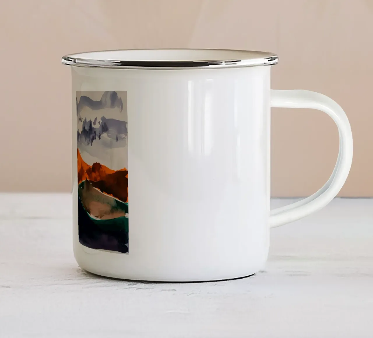 Acquerello Mountain Mood tazza in smalto da Silk Palette