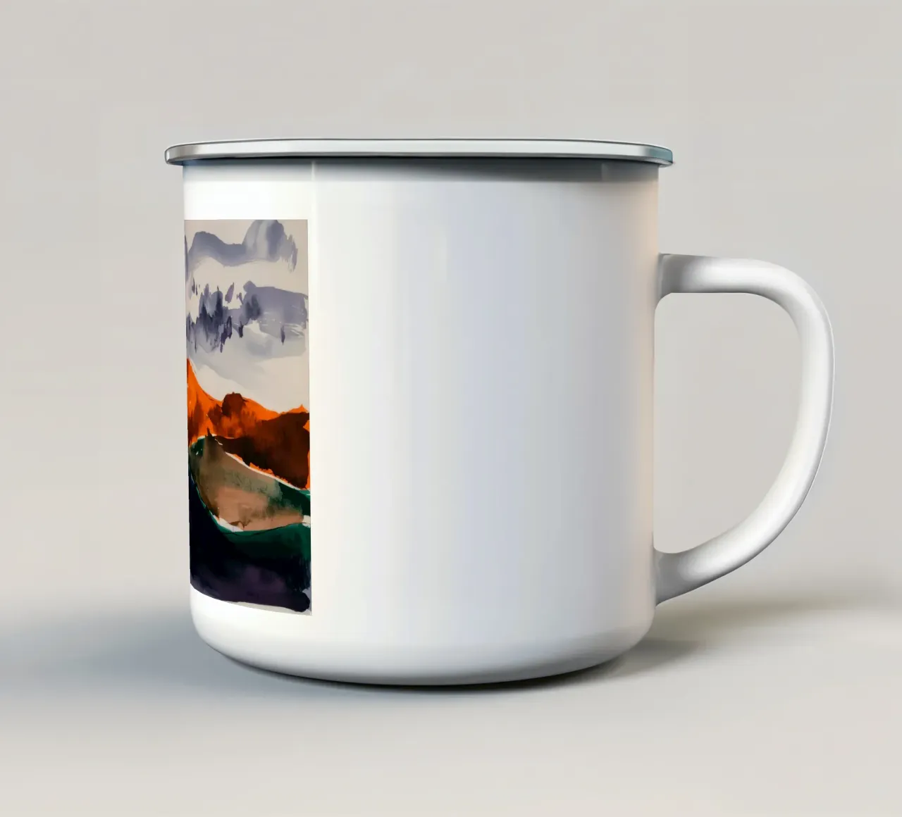 Acquerello Mountain Mood tazza in smalto da Silk Palette