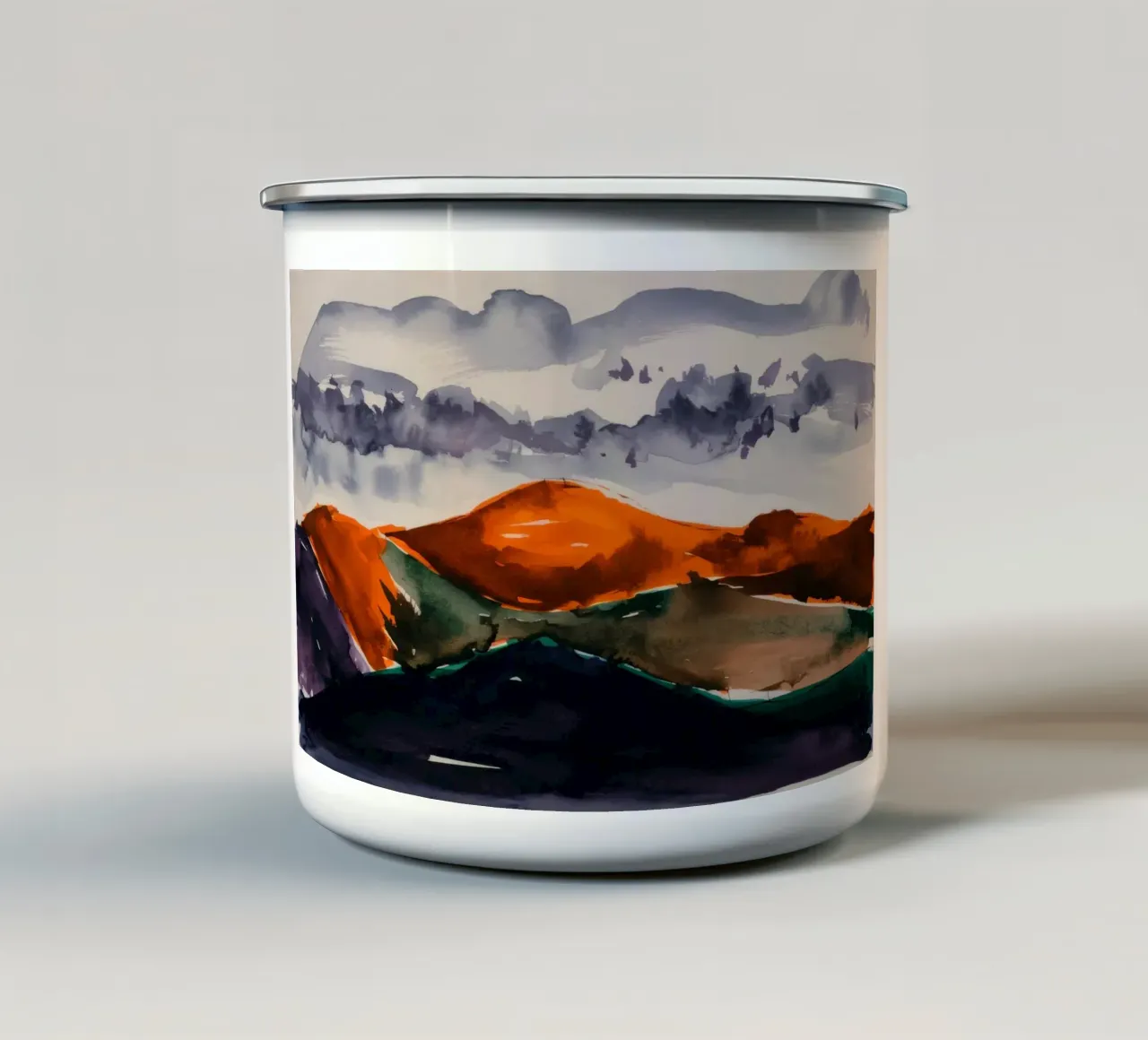 Acquerello Mountain Mood tazza in smalto da Silk Palette