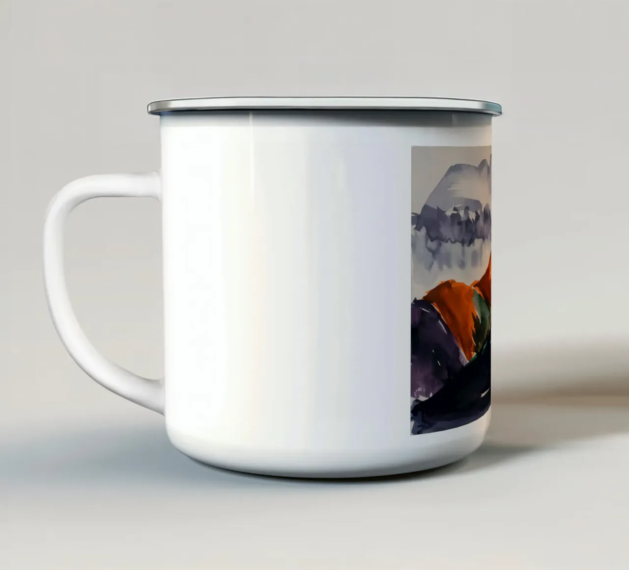 Acquerello Mountain Mood tazza in smalto da Silk Palette