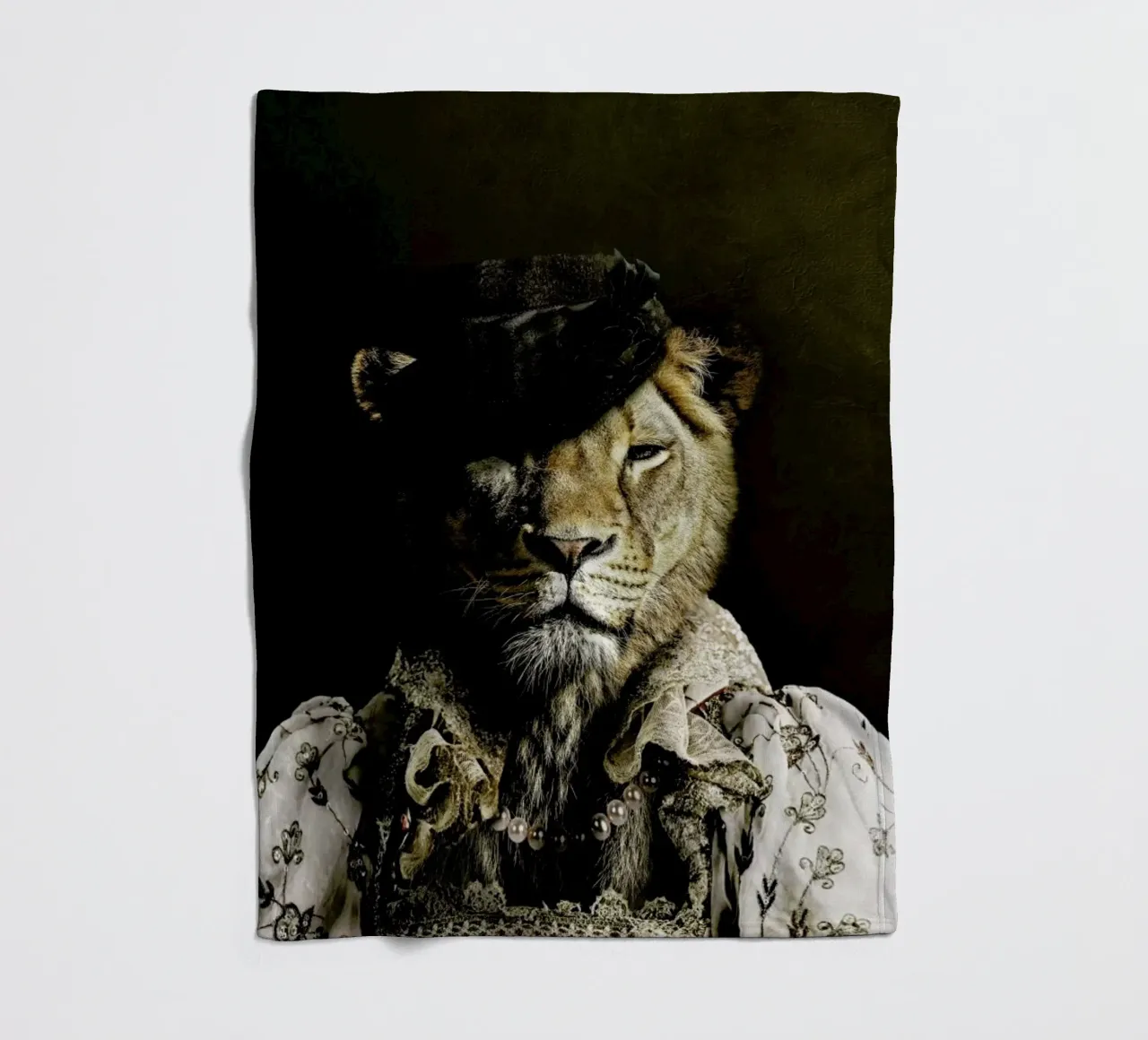Classy Lioness fleece blanket by Wouter Rikken
