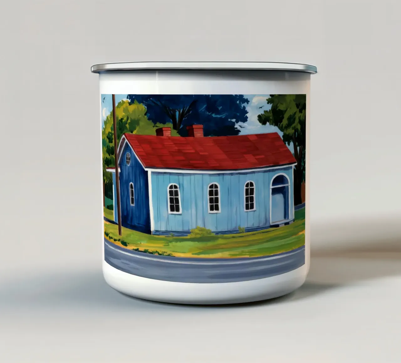 Casa del Tetto Rosso tazza in smalto da Silk Palette