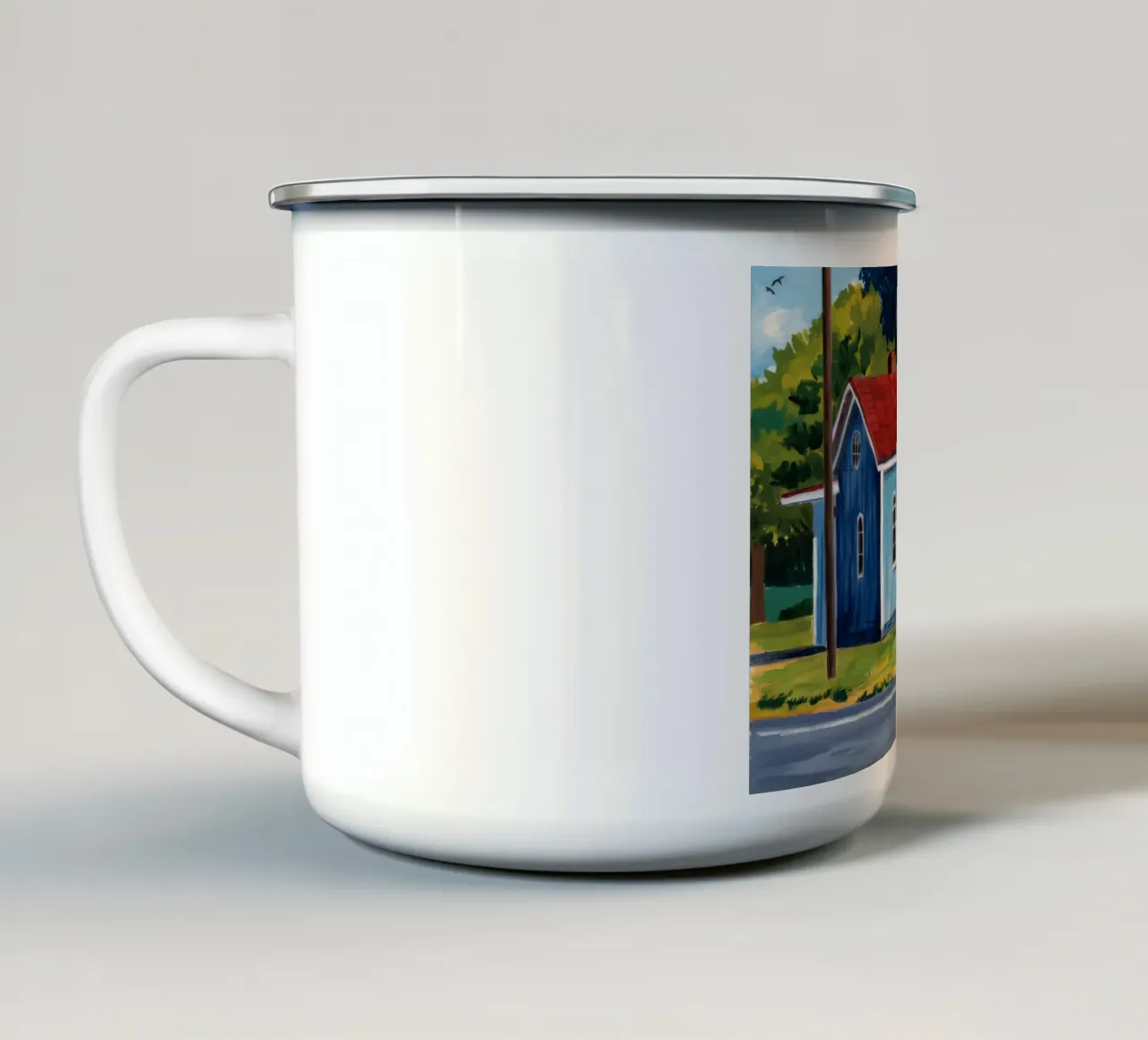 Casa del Tetto Rosso tazza in smalto da Silk Palette