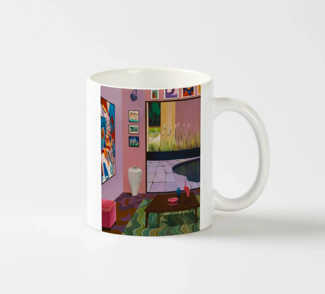 Salone della rosa corallina tazza in ceramica da Opal Strokes