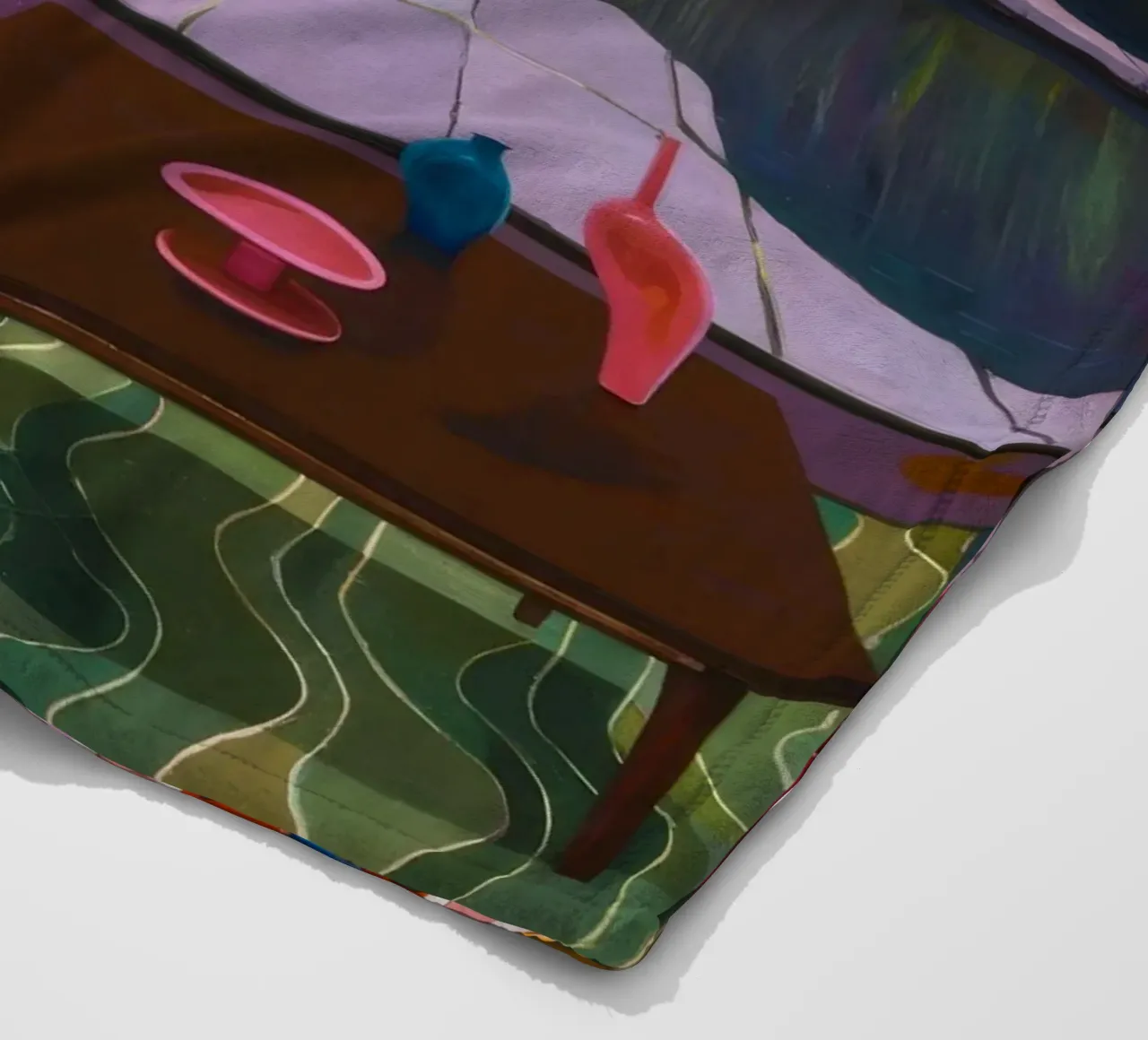 Salone della rosa corallina coperta in pile da Opal Strokes