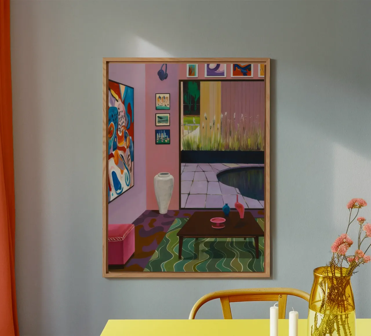 Salone della rosa corallina alluminio dibond da Opal Strokes
