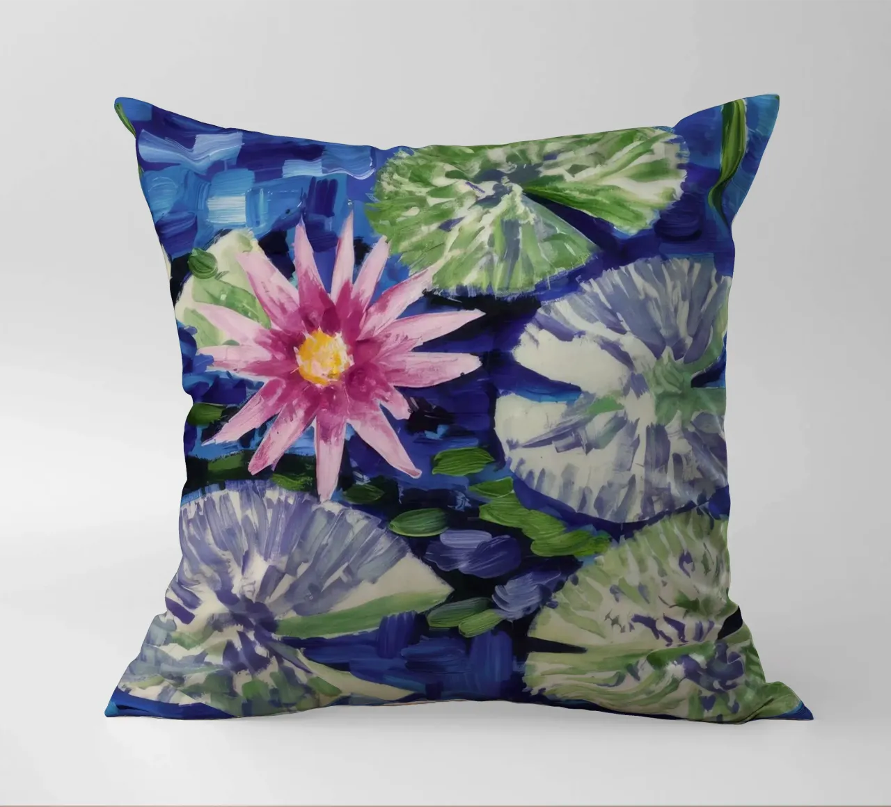 Lotus Pond Serenity decorative cushion by Dream Spectrum