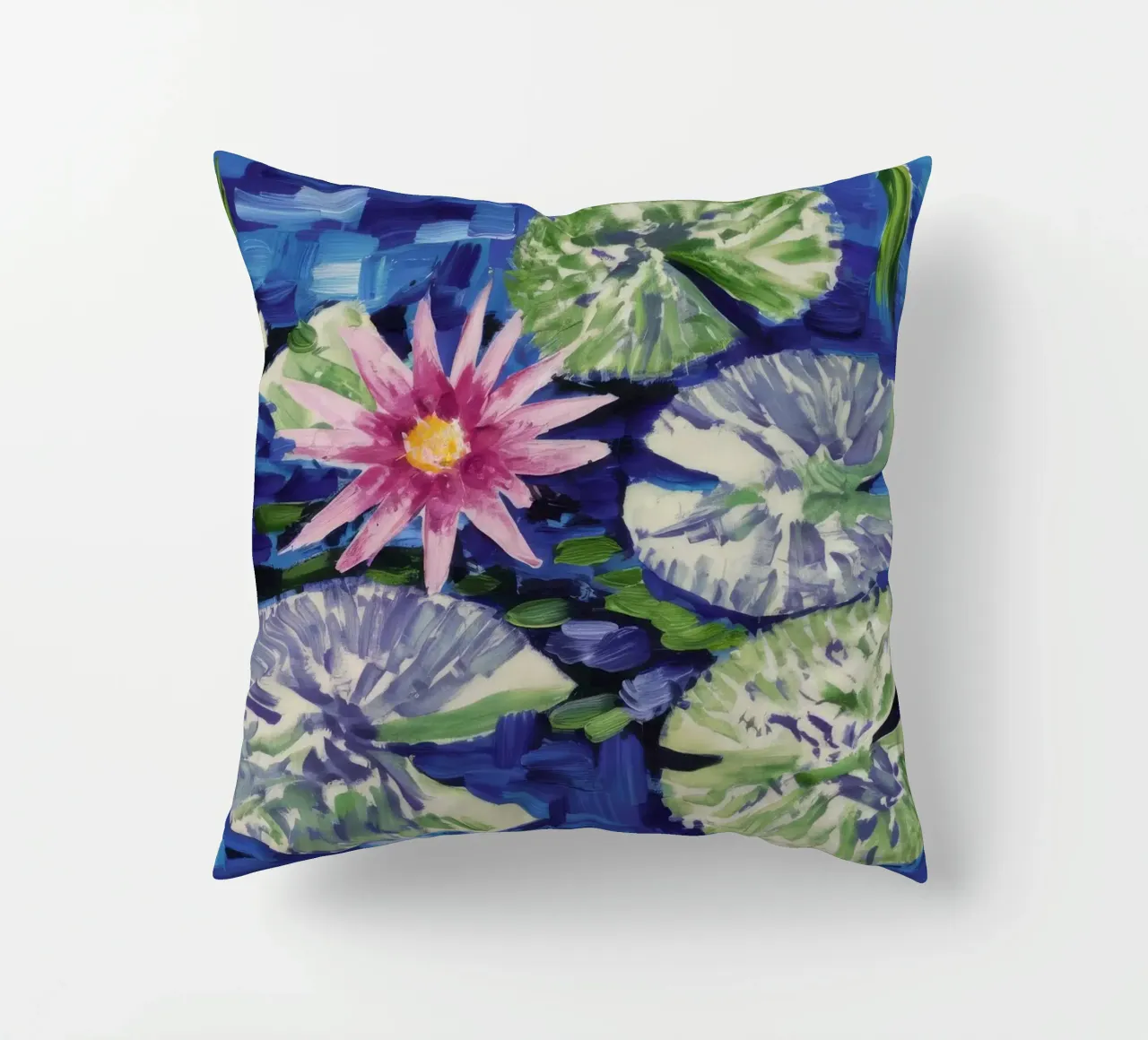 Lotus Pond Serenity decorative cushion by Dream Spectrum