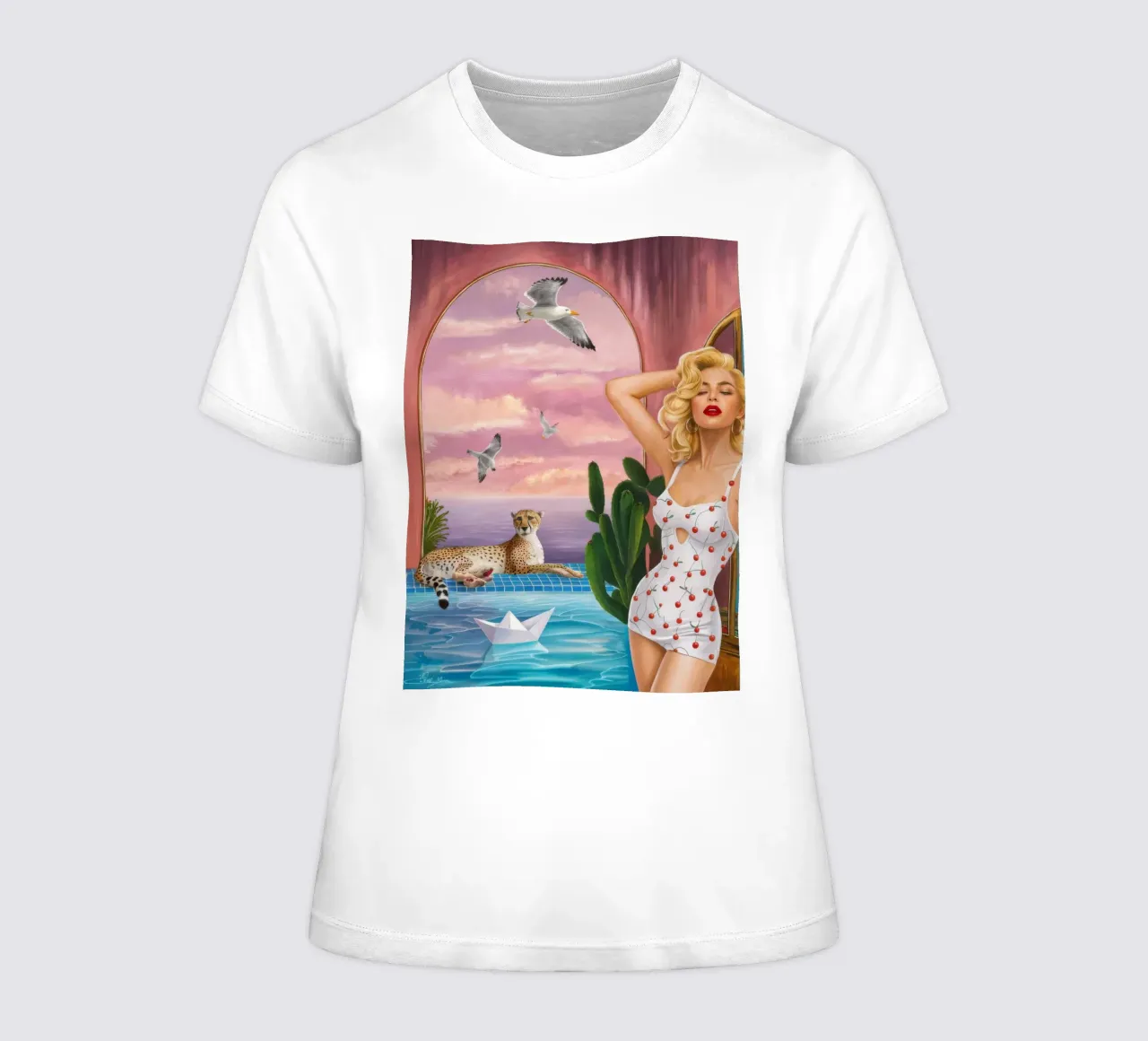 Retro Wave Siren t-shirt da donna da Infinite Chroma