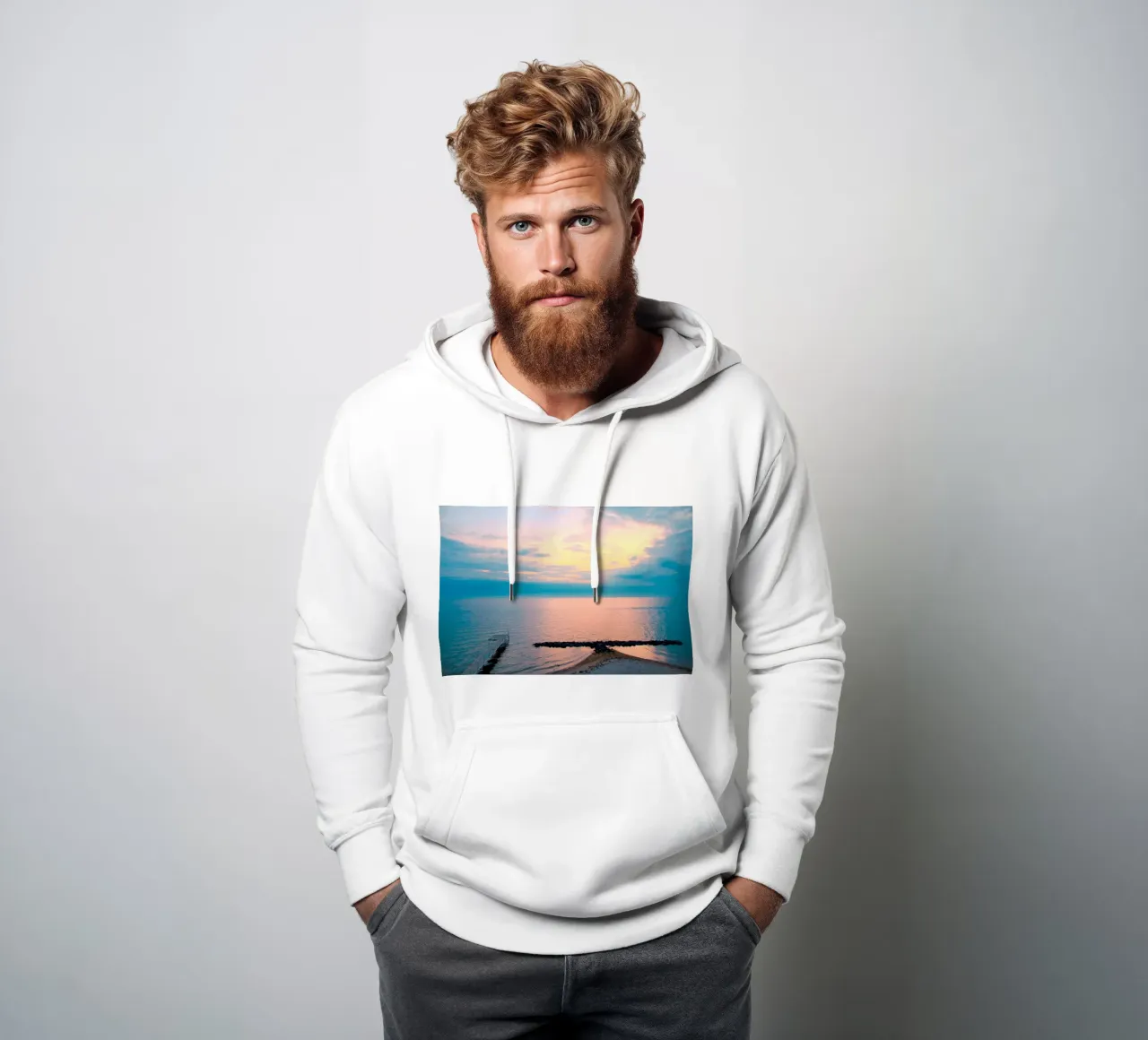 molo oceanico felpa con cappuccio da space words