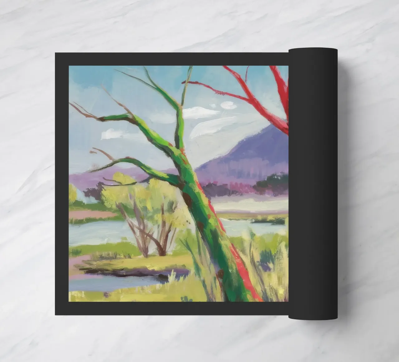 Crimson Tree Path doormat by Celestial Harmony