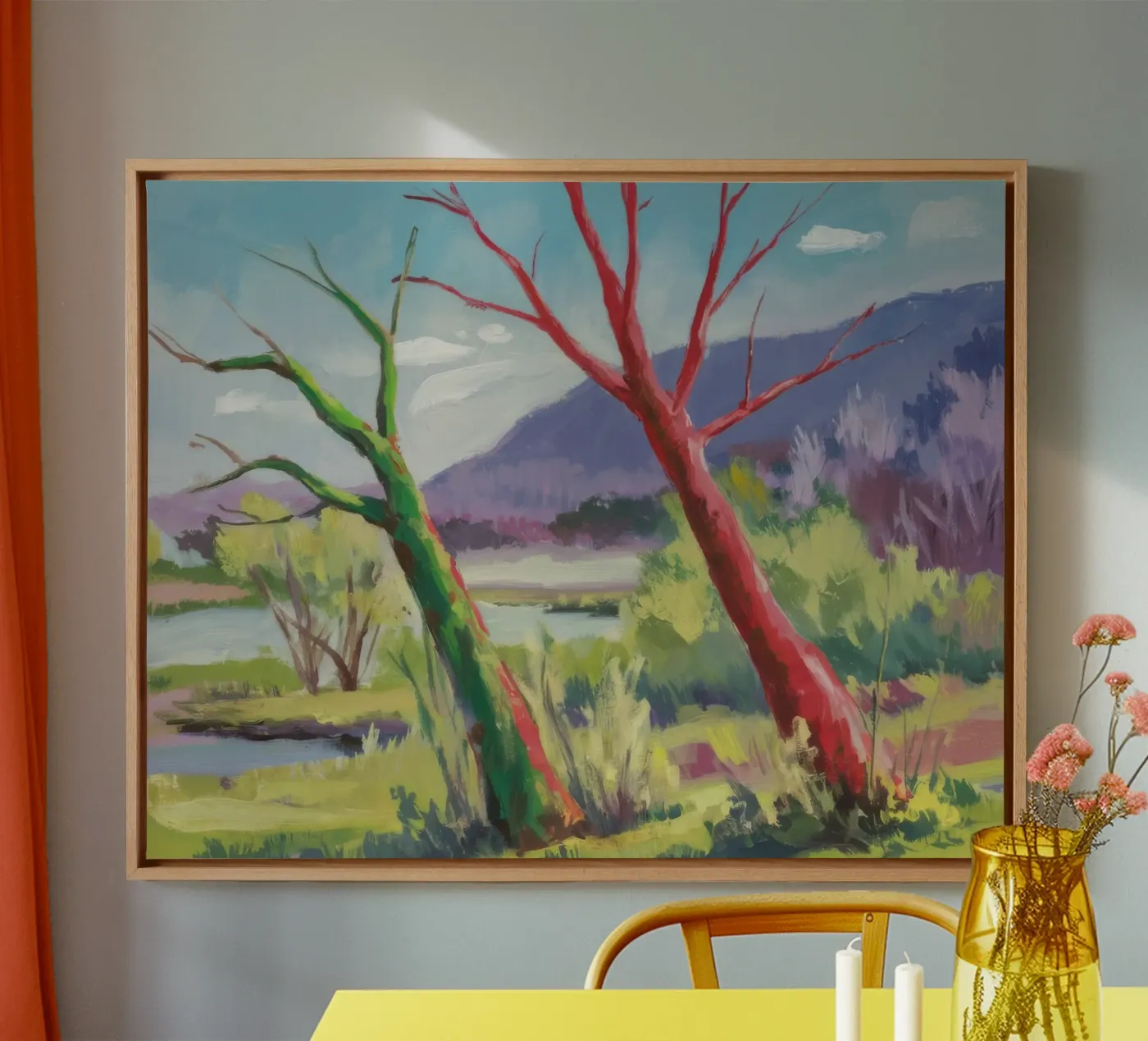 Crimson Tree Path canvas by Celestial Harmony