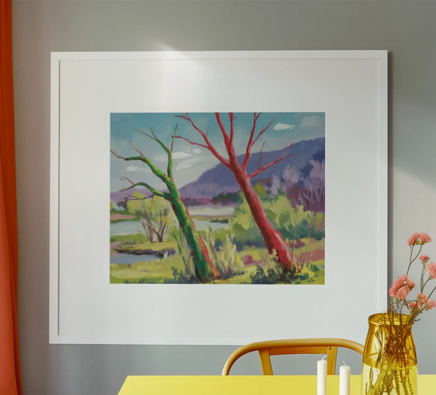 Crimson Tree Path poster by Celestial Harmony