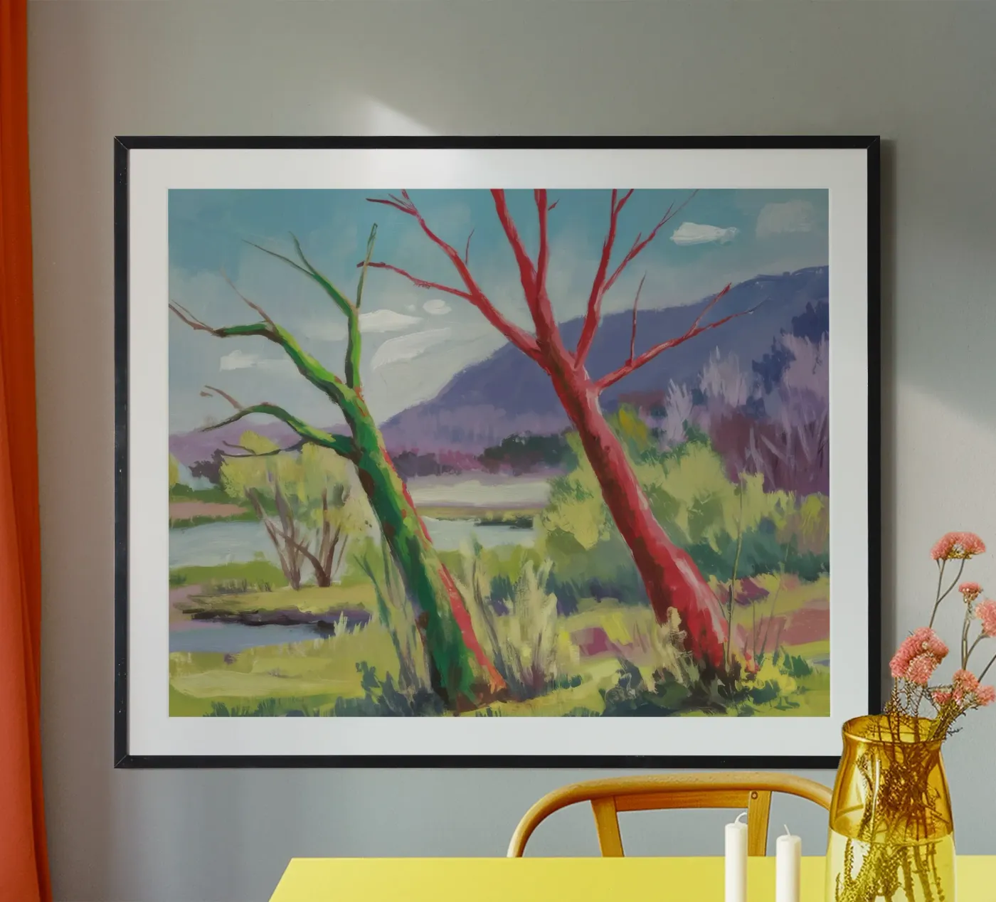 Crimson Tree Path poster by Celestial Harmony
